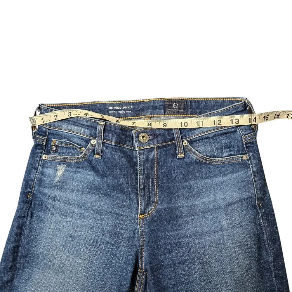AG Adriano Goldschmied Midi Ankle‎ Mid Rise Legging Ankle Jeans Size: 25